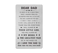 Dad Gifts from Daughter - I Love You Dad - Dad Birthday Engraved Wallet Card Gifts