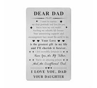 Dad Gifts from Daughter - I Love You Dad Engraved Wallet Crad - Birthday Fathers Day Card Gifts for Father from Daughter