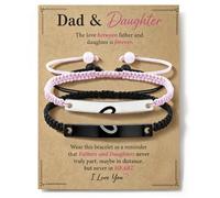 Dad Gifts from Daughter Matching Heart Bracelets for Father and Daughter | Birthday Gifts for for Dads and Daughters Daddy Gift for Men Father's Day Christmas Presents for Dads To My Daughters