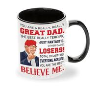 Dad Gifts from Daughter, Son, Kids, Wife - Best Dad Ever Gifts - Gifts for Dad - Fathers Day, Birthday Gifts For Dad - Funny Dad Gifts, New Dad Presents Ideas - Dad Ceramic Mug 11Oz (Black - White)