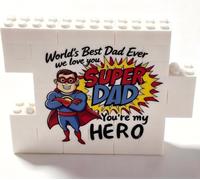 Dad Gifts from Daughter Son - Super Dad Plaque Gift for Father’s Day, Birthday & Christmas - Funny Desk Decor, Personalised Dad Present from Daughter or Son, Unique Father New Step Papa Card
