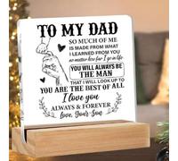 Dad Gifts From Son,Father Gifts for Birthday Christmas Father's Day, Dad Desk Decor Acrylic Plaque Sign,to My Dad So Much of Me Clear Acrylic Desk Decorative Sign with Wooden Base