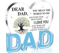 Dad Gifts, Gifts for Dad - Acrylic Heart Plaque Dad Gifts 3.9 × 3.7 × 0.4inch, Dad Birthday Gift, Christmas Gifts for Dad, Gifts for Dads Birthday, Dad Gifts from Daughter(DEAR DAD)