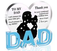 Dad Gifts, Gifts for Dad - Acrylic Heart Plaque Daddy Gifts 3.9 × 3.7 × 0.4inch, Dad Birthday Gifts from Daughter, Son, Fathers Day, Birthday, Christmas Gifts for Dad, New Dad, Stepfather