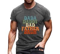 Dad Gifts - Letter Print Best Dad Ever Tshirt - Casual Loose Tshirt with Short Sleeve from Daughter for Street,Beach