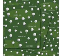 Dad Golf Wrapping Paper - 2 Sheets of Golf Giftwrap - 70x50cm - Dad Birthday Gift Wrap or Father's Day