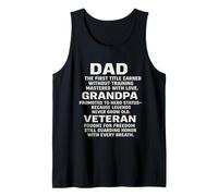 Dad. Grandpa. Veteran. The Three Ranks of a Legend Novelty. Tank Top