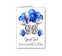 dad Happy 95th Birthday Card 95 age Balloons (envelope Included)