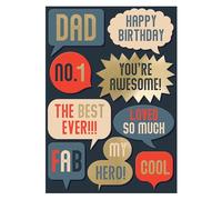 Dad Happy Birthday Dad-Tastic Fun! Contemporary Birthday Card ELML064