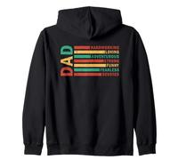 Dad Hardworking Loving Adventurous Strong Funny Fearless Zip Hoodie