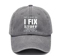 Dad Hat Unisex Adjustable Dad Hat for Adults I Fix Stuff and I Know Things, Breathable Adult One-Size Sports S for Men Women, Soft Cotton Grey