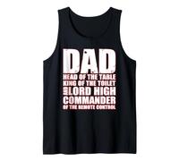 Dad Head of the Table Remote Control Commander Funny Joke Tank Top