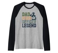 Dad Hero Officer Legend Military Veteran Father's Day Raglan Baseball Tee