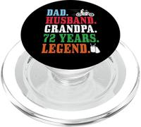 Dad Husband Grandpa 72nd Birthday Biker Legend 72 Years Old PopSockets PopGrip for MagSafe