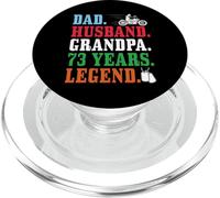 Dad Husband Grandpa 73rd Birthday Biker Legend 73 Years Old PopSockets PopGrip for MagSafe