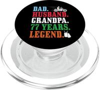 Dad Husband Grandpa 77th Birthday Biker Legend 77 Years Old PopSockets PopGrip for MagSafe