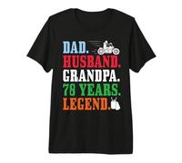 Dad Husband Grandpa 78th Birthday Biker Legend 78 Years Old Premium T-Shirt