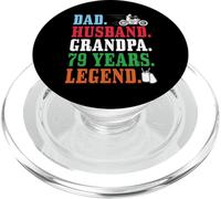 Dad Husband Grandpa 79th Birthday Biker Legend 79 Years Old PopSockets PopGrip for MagSafe