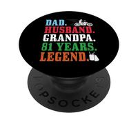 Dad Husband Grandpa 81st Birthday Biker Legend 81 Years Old PopSockets Adhesive PopGrip