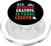 Dad Husband Grandpa 81st Birthday Biker Legend 81 Years Old PopSockets PopGrip for MagSafe