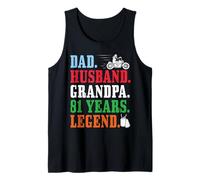 Dad Husband Grandpa 81st Birthday Biker Legend 81 Years Old Tank Top