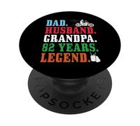 Dad Husband Grandpa 82nd Birthday Biker Legend 82 Years Old PopSockets Adhesive PopGrip