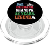 Dad Husband Grandpa 82nd Birthday Biker Legend 82 Years Old PopSockets PopGrip for MagSafe