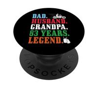Dad Husband Grandpa 83rd Birthday Biker Legend 83 Years Old PopSockets Adhesive PopGrip