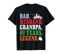 Dad Husband Grandpa 89th Birthday Biker Legend 89 Years Old T-Shirt