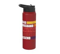 Dad Husband Political Scientist Legend Stainless Steel Insulated Water Bottle