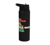 Dad Husband Social Worker Stainless Steel Insulated Water Bottle
