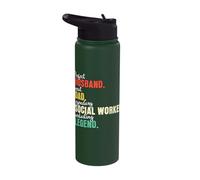 Dad Husband Social Worker Stainless Steel Insulated Water Bottle