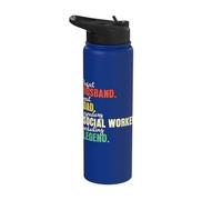Dad Husband Social Worker Stainless Steel Insulated Water Bottle