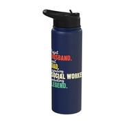 Dad Husband Social Worker Stainless Steel Insulated Water Bottle