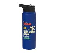 Dad Husband Word Search Solver Stainless Steel Insulated Water Bottle