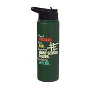 Dad Husband Word Search Solver Stainless Steel Insulated Water Bottle