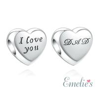 Dad I Love You Charm for Pandora Bracelet. S925 Sterling Silver