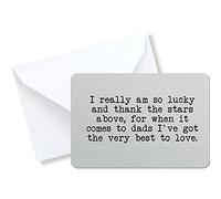 Dad I Really Am So Lucky Wallet Card Gift, Brushed Silver Metal