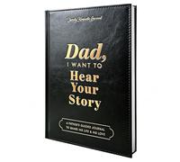 Dad, I Want to Hear Your Story, Guided Journal for Father to Share His Life & Love, Leather Hardback Keepsake Book with Gold Foil Lettering, Meaningful Birthday Gift for Dad from Daughter or Son