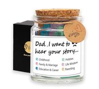 Dad I Want To Hear Your Story Jar Get To Know Your Dad Fun Interactive Family Time Conversation Cards Lottery Glass Jar with Wooden Cork Family Games