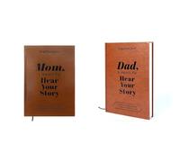 Dad,I Want To Hear Your Story Mom, I Want To Hear Your Story, A Father’s Guided Journal To Share Her Life & Her Love Mum Journal Leather Wrapped Hardback Meaningful Memory Gifts for Father Mother 2pcs