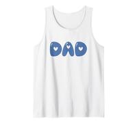Dad in Cute Love Hearts Bubble Lettering Tank Top