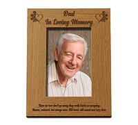 Dad In Loving Memory Remembrance Engraved Portrait Wooden Photo Frame Gift (5 x 7 Inch)