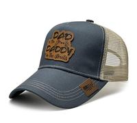Dad in The Street Daddy in The Sheets Leather Patch Mesh Cap Dad Birthday Gifts, Ocean Blue, One size