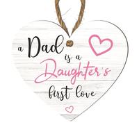 "Dad is a Daughter's First Love" Heart Plaque - Timeless Father-Daughter Keepsake, Perfect Indoor Decor - Size 10cm x 9cm