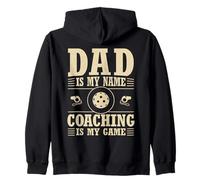 Dad Is My Name Coaching Is My Game Vintage Pickleball Zip Hoodie