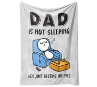 Dad is Not Sleeping He's Just Resting His Eyes Blanket, Dads is Not Sleeping Flannel Throw Blankets, Funny Fathers Day Blanket for Bed, Novelty Dads Sofa Throw Blankets