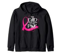 Dad Is Though Enough To Wear Pink Breast Cancer Awareness Zip Hoodie