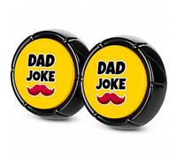 Dad Joke Button | Funny Gift for Fathers, Men, Dad, Grandpa | Unique Present from Daughter or Son | White Elephant, Prank & Gag Gift | Cool Office Desk Toy (2-Pack Dad Joke Button Yellow)