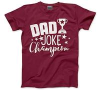 Dad Joke Champion - Mens T-Shirt - Funny Father's Day Dad Daddy XL Maroon